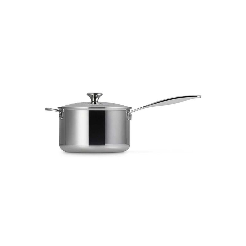 Le Creuset Signature Stainless Steel Saucepan with Lid and Helper Handle image number 3